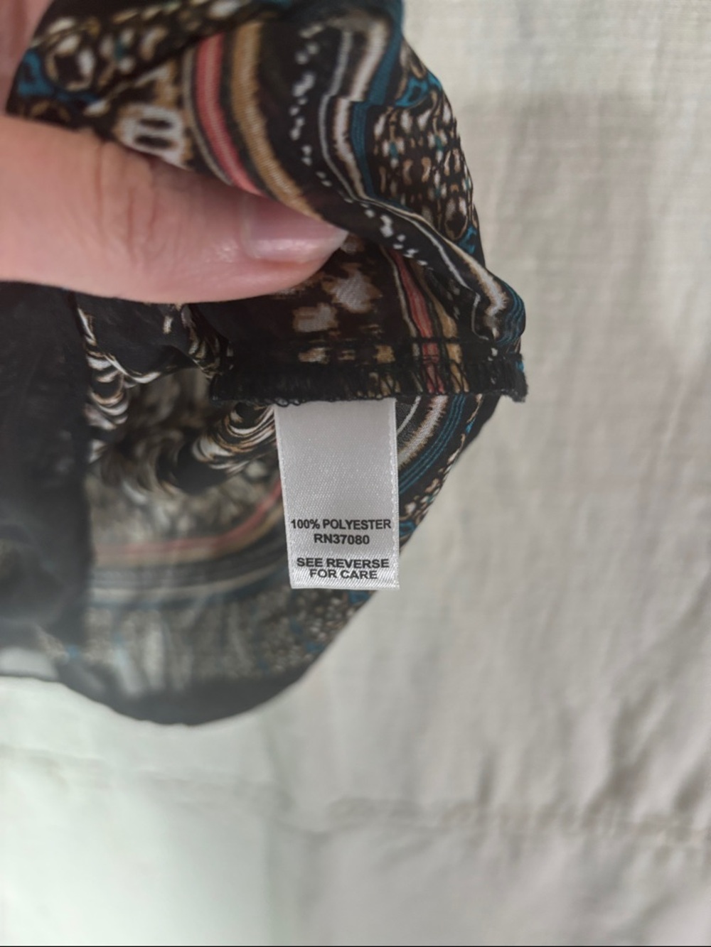 Cato Black Boho Tie-Front Tunic with Multicolor Stripe Details - Picture 3 of 11